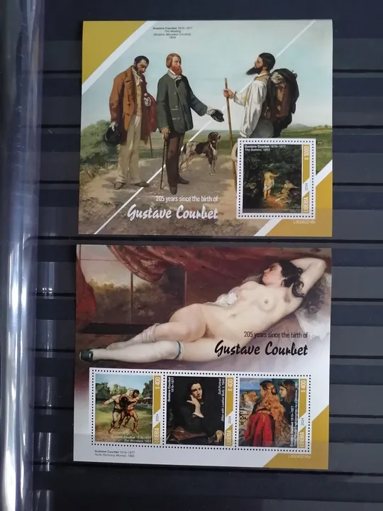 Либерия-Живопись-Гюстав Курбе-2024. Чистый полный красивый комплект-Блок+М/Лист. MNH. З аукціону
