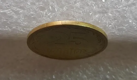 (3668) 25 копійок 1992 3БАм тріщина на реверсі (25 копеек 1992 3БАм брак) Продаж
