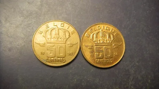 50 сантимів Бельгія 1998 (два різновиди) Ціна