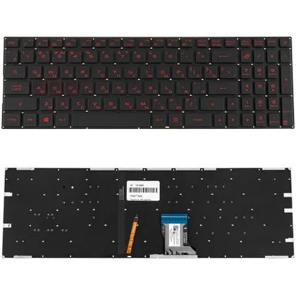 фото, Клавіатура для ноутбука ASUS (GL502VM, GL502VT ) rus, black, без фрейма, підсвічування клавіш(оригінал)