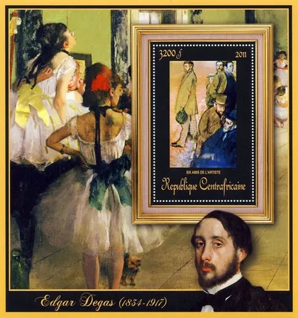 фото, ЦАР-Живопись-Эдгар Дега-2011.Чистый Блок.  MNH.