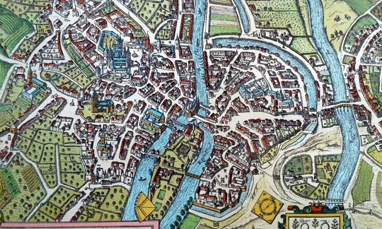 План карта Бамберга 1570 р. копія 1938 р. Лейпциг Fv8.9 З аукціону