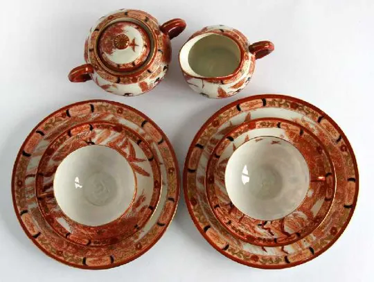 Купити Сервіз Гейша Птахи на 2 персони порцеляна літофанія Kutani