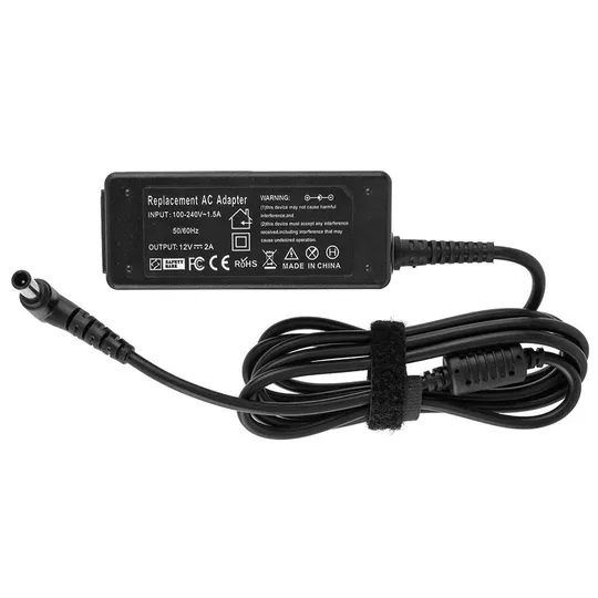 Блок живлення для монітора LG 12V, 2A, 24W, 6.5*4.4мм+PIN, black  (без сетевого кабелю!) Ціна