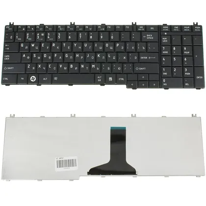 фото, Клавіатура для ноутбука TOSHIBA (C650, C655, L650, L655, C660, L670, L675) rus, black