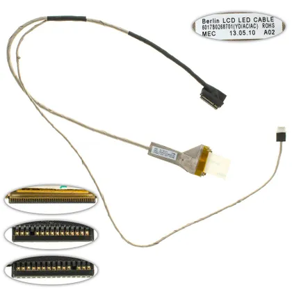 фото, Шлейф матриці для ноутбука TOSHIBA (L630, L635), LED, роз'єм під камеру (6017B0268701)