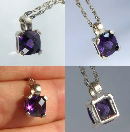 Підвіска кулон аметист ланцюжок срібло 925 проби German Де купити