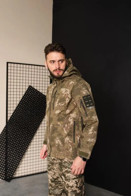 Куртка мужская тактическая Мультикам Accord Турция Софтшел Soft-Shell ВСУ (ЗСУ) 8718 XXL хаки З аукціону