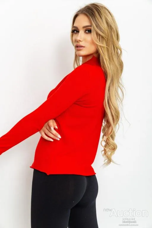 Гольф женский трикотажный, цвет красный, 131R152034 Продаж