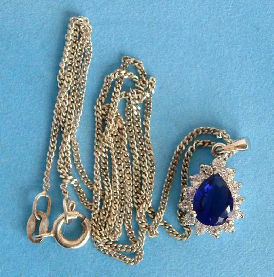 Підвіска DIANA сапфір циркони срібло 925 Austria Де купити