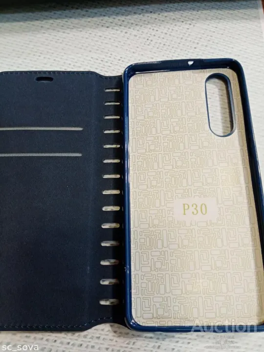 Книжка чехол эко кожа Huawei P30 темно синий Продаж