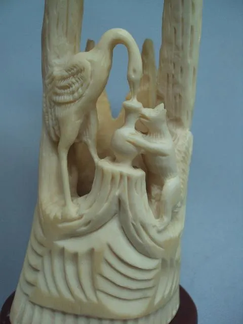 Карандашница кость сказка лиса и журавль высота 17 см вес 294 г №13681 Недорого