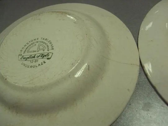 тарелка керамика Англия C.P. IRONSTONE TABLEWARE кавалер с дамой лот 2 шт (одна глубокая) №771 Інтернет-аукціон
