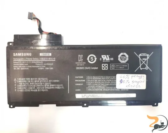 Акумулятор для ноутбука Samsung Q530 AA-PN3NC6F 11.1V 5500mAh 40% зносу Б/У Ціна