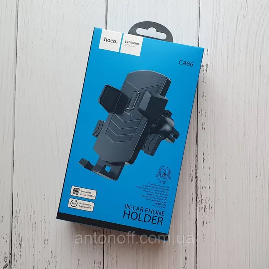 Автотримач для телефона Hoco CA86 кріплення решітка повітрообдув Чорний Ціна