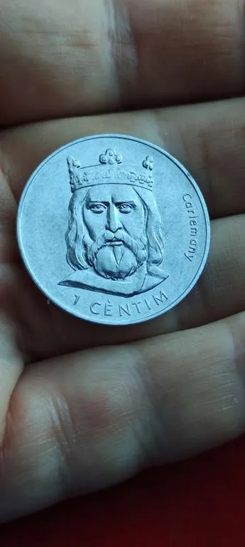 2002 год монета Карл Великий, принципат Андорра, блестит ps643 Ціна