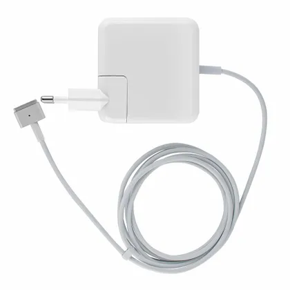 фото, Блок живлення для ноутбука APPLE MagSafe2 14.85V, 3.05A, 45W, White, квадратний, з євро-адаптером (A1436),Т-подібний роз'єм