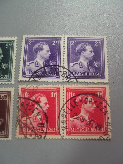 марки сцепки Бельгия 1936 стандарт личности король униформа глава лот гаш №2143 З аукціону