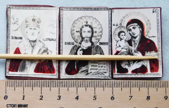 Ікона - Складень, тройничок - Спас, Троєручиця, Миколай Чудотворець - hand made Де купити