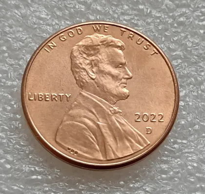 фото, (8143 ря) 1 цент 2022 D США