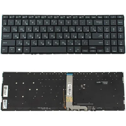 фото, Клавіатура для ноутбука ASUS (UX535 series) rus, black, без фрейма, підсвітка клавіш