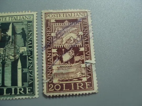 марки Италия 1949 Двухгодичная художественная выставка Венеции символы Дожей лот 3 шт гаш №2832 З аукціону