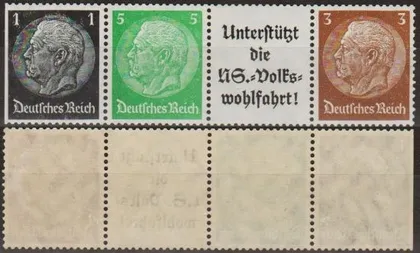 фото, 1934 - Рейх - Горизонтальна зчіпка 1+5+А+3 W72