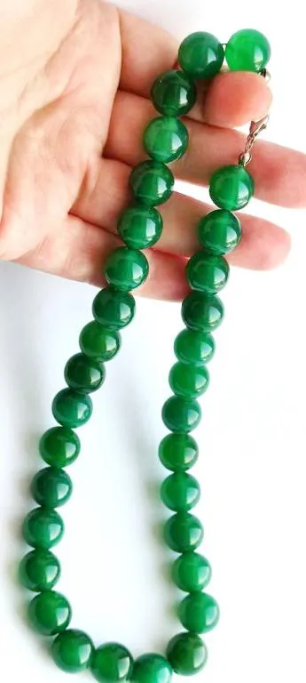 Купити Красивое колье из зеленого нефрита или жадеита, крупные бусины из натуральных камней dn956