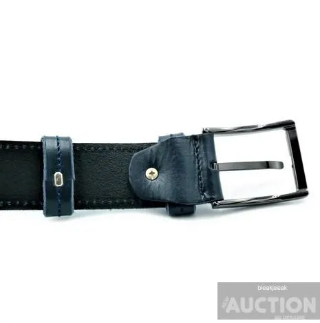 Купити Шкіряний ремінь темно-синій 115, 120 см