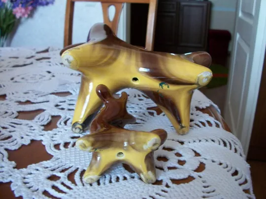 Статуэтка СССР. Козлики Дивные звери. 2-Две Редкие. Проторьевы. Васильковский майоликовый Завод 1960 Інтернет-аукціон