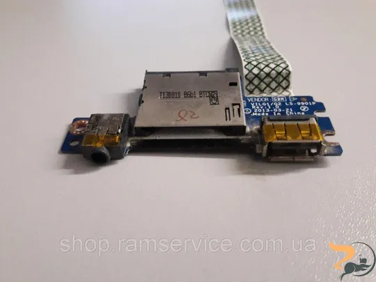 Card Reader плата з USB, Audio роз&#039;ємами для ноутбука Lenovo G505S, LS-9901P, б/в Ціна