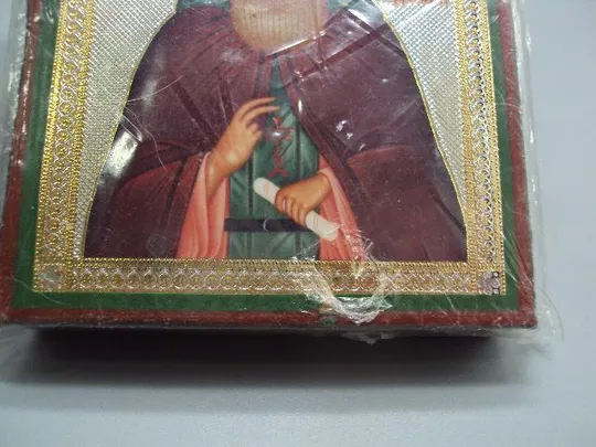 Икона Святой преподобный Сергий Радонежский чудотворец иконка размер 7,5 х 6,3 см №14733с Продаж