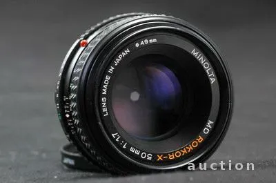 Об&#039;єктив Minolta MD Rokkor-X 1:1.7 f=50mm Ф49/Ф55мм (24x36mm) Japan Вживане З аукціону