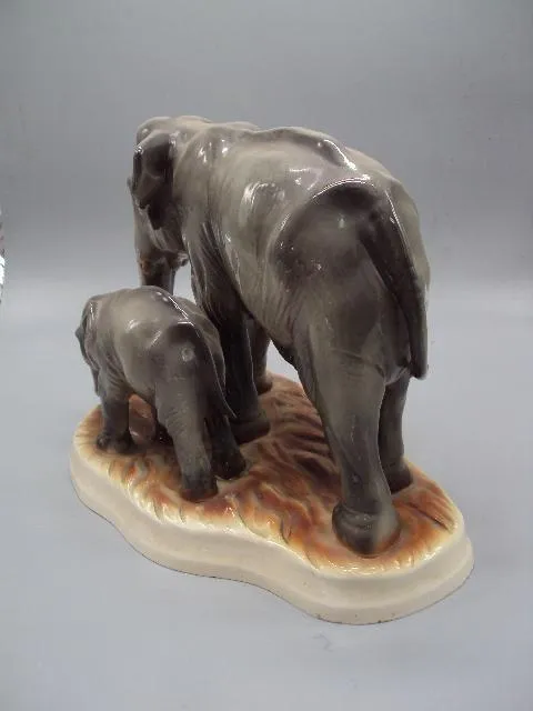Фигура фарфор статуэтка Германия слоны слониха и слоненок размер 23х28,5 см под реставрацию №14261 Де купити