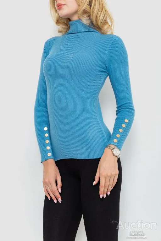 Гольф женский в рубчик, цвет джинс, 204R036 З аукціону