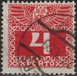 1908 - Австрія - Доплатна 4 Мі.36  _гаш Ціна