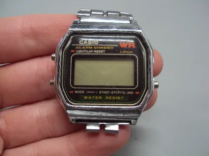фото, Наручные часы Casio WR alarm chrono lithium Japan электроника кварц Япония размер 3,7х3,2 см №15877