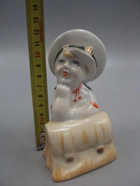 Фигура фарфор статуэтка Киев капитанская дочка с портфелем Буду как папа высота 12 см №14077 Характеристики