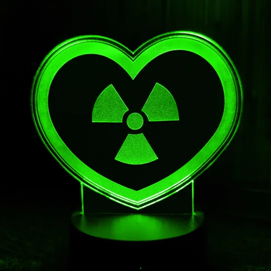 Акриловий світильник-нічник Сердце Радіація зелений tty-n001151 Ціна