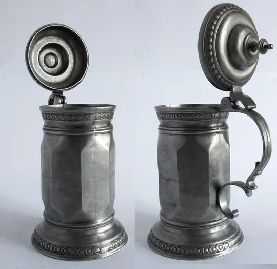 Антикварний олов'яний пивний кухоль бокал 1300 мл Zinn95% Germany Продаж