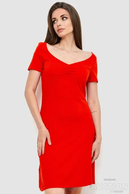 Купити Платье базовое однотонное, цвет красный, 244R265