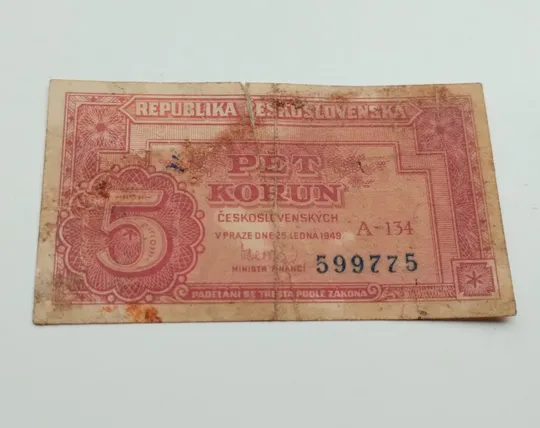 5 крон 1949 року, Чехословаччина Продаж