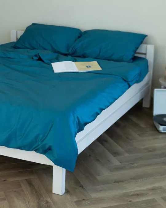 Купити Постельное белье евро Dushka Home Сатин Люкс 20914 200х220 см индиго