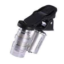 Мікроскоп кишеньковий міні, з прищіпкою, збілш.- 60Х,2 LED, 1UV (NO.9882W1) З аукціону