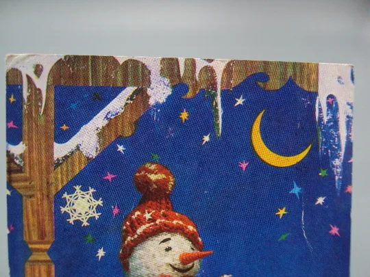 Открытка С Новым годом! елочная игрушка снеговик и птичка Прохоренко и Шамшин 1973 год №16246 З аукціону