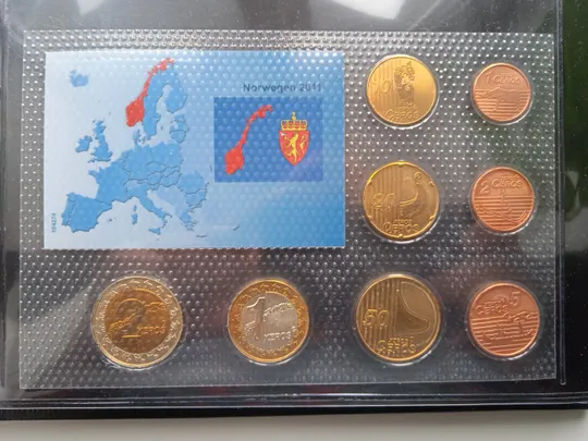 Норвегія. Річний набір монет Євромонет(Європроба) Продаж