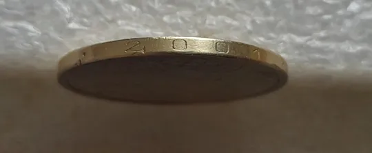 (7488) 1 гривня 2001 1АД3 широкий кант реверса - пелюстки наближені до канту (1 гривна 2001 1АД3) З аукціону