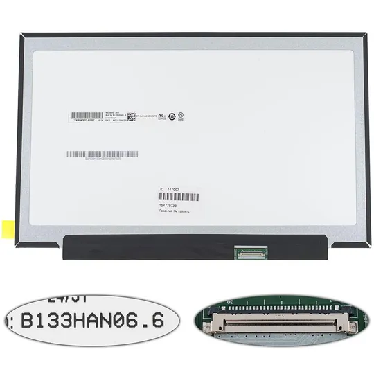 Матриця 13.3" B133HAN06.6 (1920*1080, 30pin(eDP, 220cd/m2, 45% NTSC, IPS)), LED, SLIM(без планок та вушок), матова, роз'єм справа Ціна