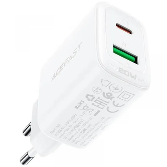 СЗУ Acefast A25 PD20W (USB-C+USB-A) dual port З аукціону