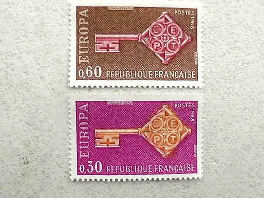 Серія поштових марок Франція " Європа СЕРТ " 1968 рік ** Ціна